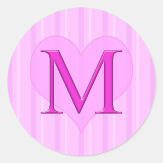 Pink Monogram Stickers M 001