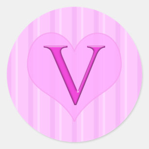 Pink Monogram Stickers V 001