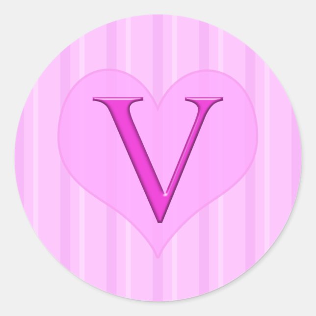 Pink Monogram Stickers V 001 (Front)