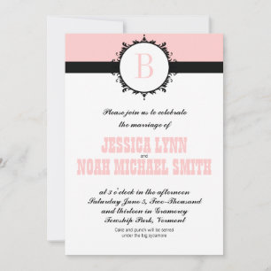 Pink Monogram Wedding Invite or any colour