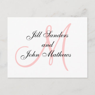 Pink Monogram Wedding Save the Date Cards