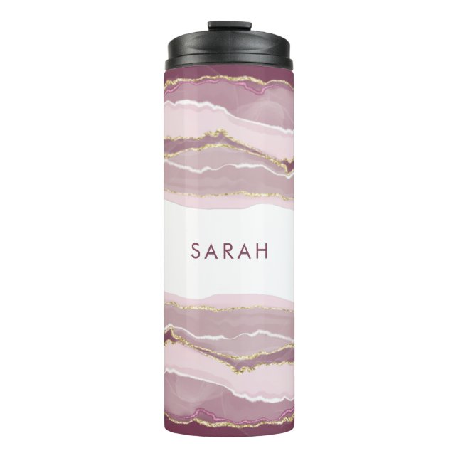 Pink Monogrammed Thermal Tumbler (Front)