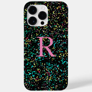 Pink Monograms Glitter Patterns Colourful Custom Case-Mate iPhone 14 Pro Max Case