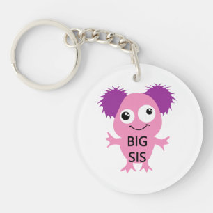 Pink Monster Big Sister Keychain