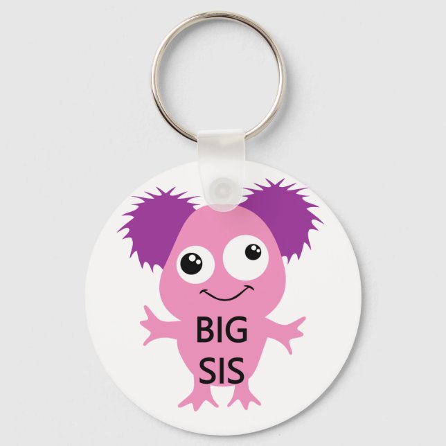 Pink Monster Big Sister Keychain (Front)