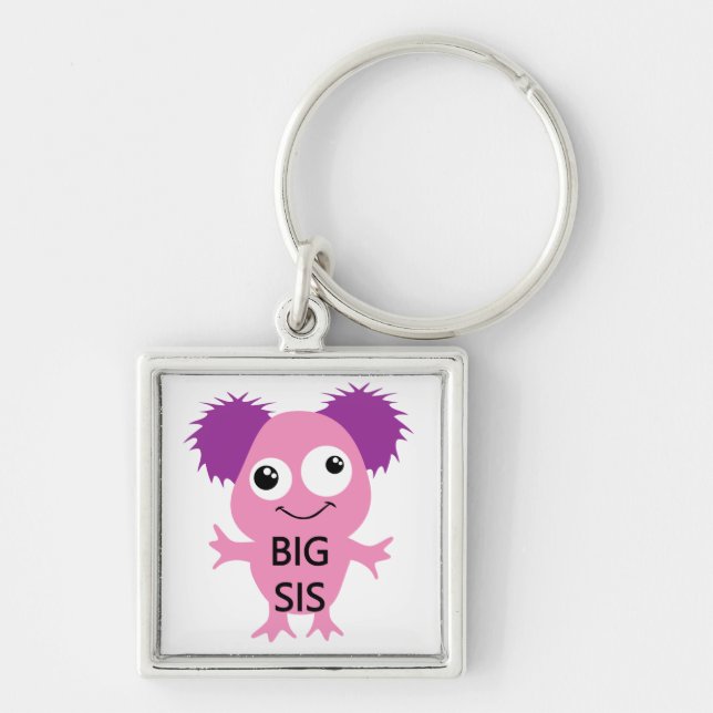 Pink Monster Big Sister Keychain (Front)