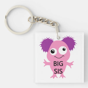 Pink Monster Big Sister Keychain