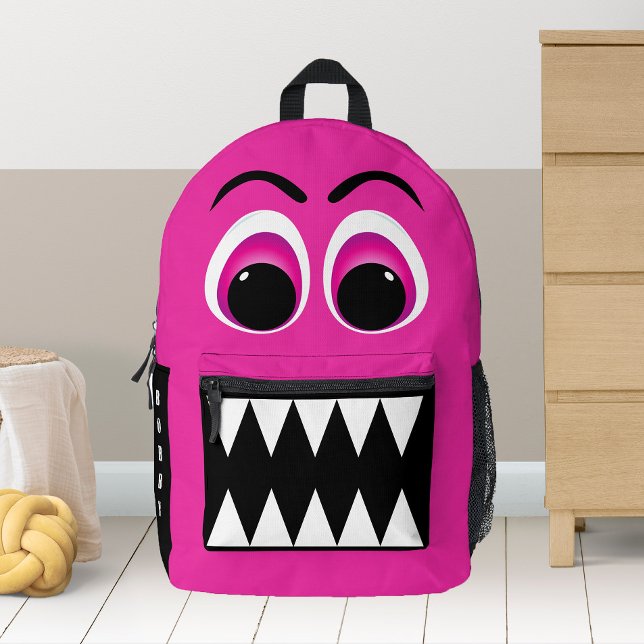 Pink Monster Cute Cartoon Personalised Printed Backpack (Creator Uploaded)