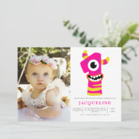 Pink Monster Girls 1st Birthday Party Photo