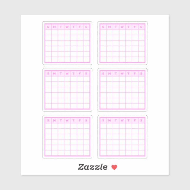 Pink Monthly Calendar (Sheet)
