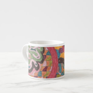 "Pink Mood" Abstract Art Espresso Cup