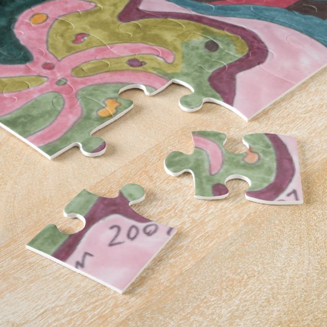 "Pink Mood" Abstract Art Jigsaw Puzzle (Side)