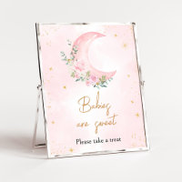 Pink Moon and Stars Baby Shower Babies are Sweet