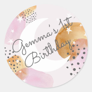 Pink Moon Classic Round Sticker