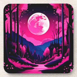 Pink Moon Fantasy Coaster