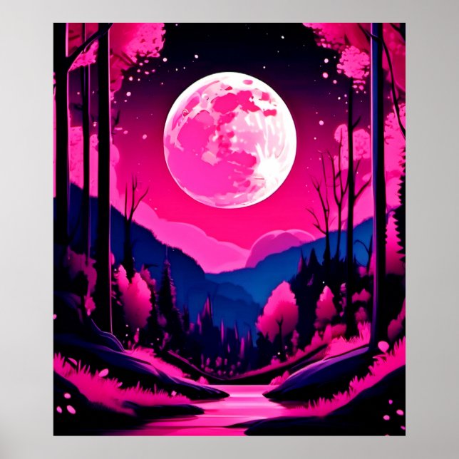 Pink Moon Fantasy Poster (Front)