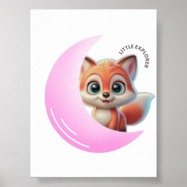 Pink Moon Fox Wall Art (Front)