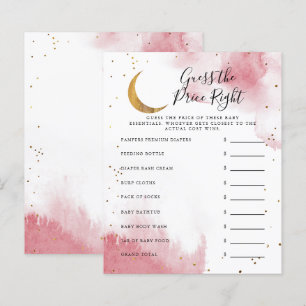 Pink Moon Guess The Price Right Baby Shower Game