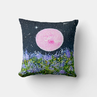 Pink moon pillow design 