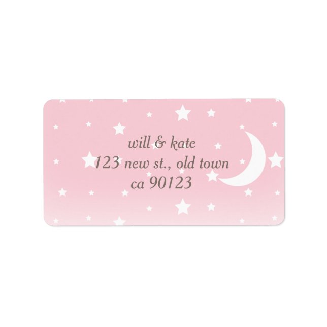 Pink Moon Star Return Address Labels (Front)