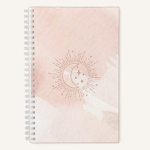 Pink Moon & Stars Journal, Small Notebook