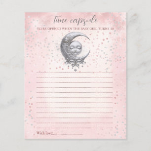 Pink Moon Time Capsule Card Baby Shower