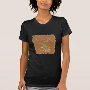Pink Morning Glories bride t shirts