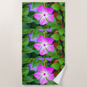 Pink Morning Glory Flower, Beach Towel