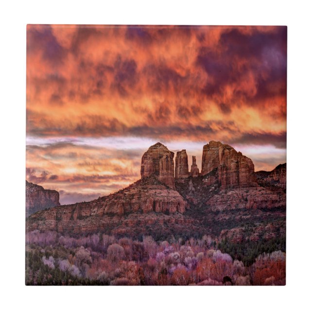 Pink Morning Glory Tile (Front)