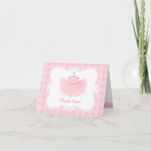 Pink Moroccan Ballerina Tutu Girl Thank You Card