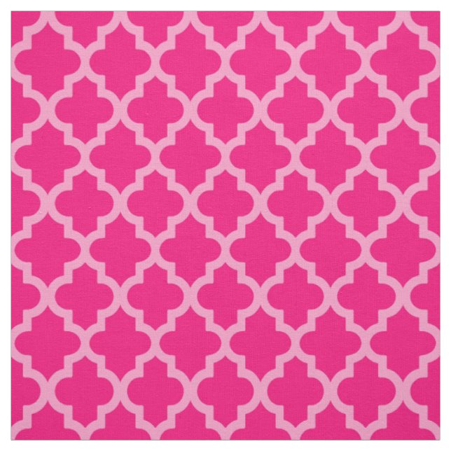 Pink Moroccan Moods Quatrefoil Fabric (Swatch)