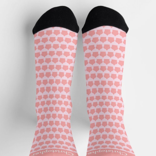 Pink Moroccan Pattern Design Socks (Top)