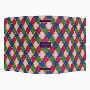 Pink Moroccan Tile Custom 1.5 Inch Binder