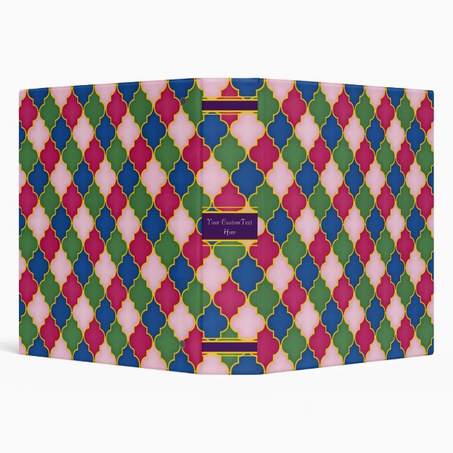 Pink Moroccan Tile Custom 1.5 Inch Binder (Background)