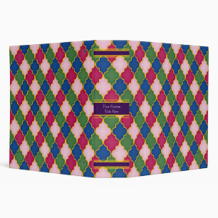 Pink Moroccan Tile Custom 2 Inch Binder