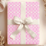 Pink Moroccan Trellis Wrapping Paper<br><div class="desc">Wrap your gifts in exotic elegance with this chic Moroccan trellis wrapping paper. The delicate pink lattice pattern on a crisp white background creates a modern and sophisticated look, perfect for adding a touch of wanderlust to any occasion.</div>