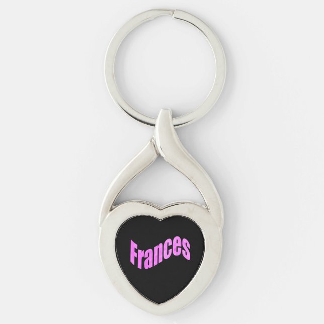 Pink Mosaic Frances Name, Keyring (Front)