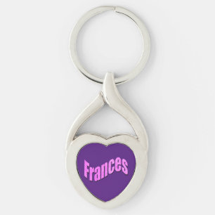Pink Mosaic Frances Name, Keyring