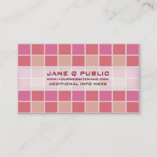 Pink Mosaic Grid Business Card