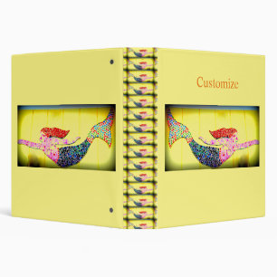 pink mosaic mermaid rising binder