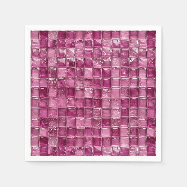 Pink mosaic pattern napkin (Front)
