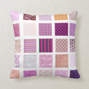 Pink Mosaic pattern Throw Pillow