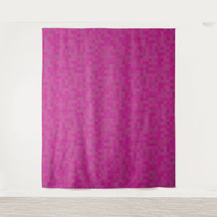 Pink mosaic pixels personalized monogram  tapestry