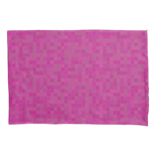 Pink mosaic pixels  pillowcase (Front)