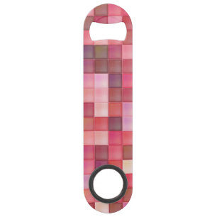 Pink Mosaic Squares Pattern Bar Key