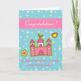 Pink Mosque Flowery Card