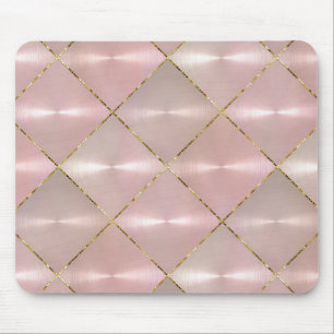 Pink Mother of Pearl with Gold Mouse Pad