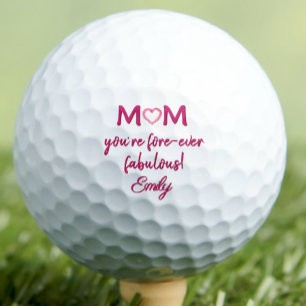 Pink Mothers Day Gift Fore-ever Fabulous Mom  Golf Balls