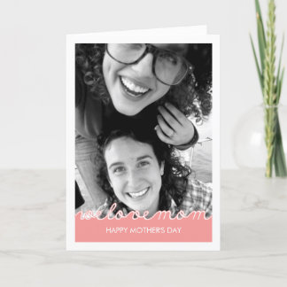 Pink Mothers Day Photo Love Mom Cut Out Text Card