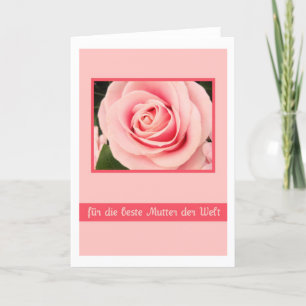pink mother's day rose greeting card german
